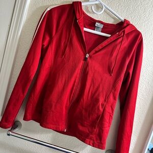 Champion Red Zippered Long Sleeve Hoodie